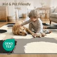 thumbnail image 4 of ODIKA 2'x3' Washable Accent Rug Pet Friendly, Bedside Mat Abstract Farmhouse Minimalist Brushstroke Interlocking Mottled Bulk Flowing for Bedroom, Nursery, RV, 4 of 7