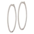 thumbnail image 3 of FJC Finejewelers 925 Sterling Silver Rhodium Plated CZ Hinged Oval Hoop Earrings 55 x 46 mm, 3 of 6