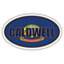 Caldwell City Idaho State Flag | ID Flag Canyon County Oval State Colors Bumper Sticker Car Decal 3x5 inches