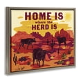 thumbnail image 3 of Stupell Industries Western Home Where Herd Is Brown Framed Floater Canvas Wall Art design by Diane Labombarbe, 17 x 21, 3 of 9