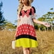 thumbnail image 5 of Vestido largo retro de manga corta con círculos blancos y negros estilo pop art para mujer, estilo coreano., 5 of 8