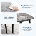 thumbnail image 4 of Compact dining set para 4: de madera mesa con forrado bench & 2 cushioned sillas, space-saving design - ideal para para studio apartments, gray finish, 4 of 9