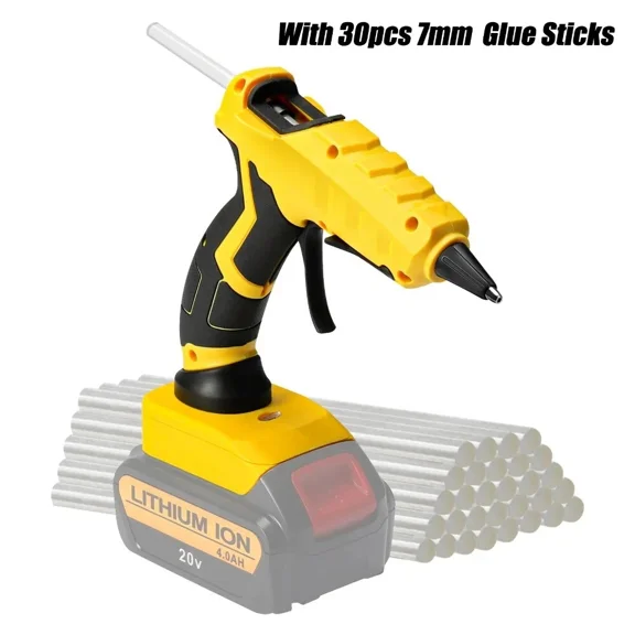 Cordless Hot Melt Glue Gun with 30pcs 7mm Glue Sticks DIY Crafts Tool for Dewalt