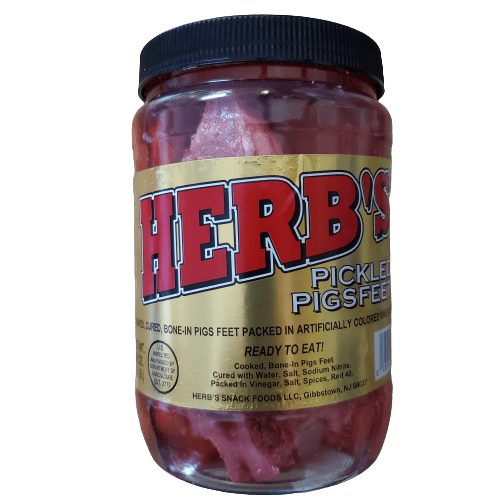 Herb's Pickled Pigs feet 16 oz Jar