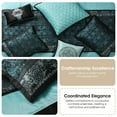 thumbnail image 6 of Nanshing Arabesque 8 Piece Damask Jacquard Comforter Set, Black/Blue, Queen, 6 of 7