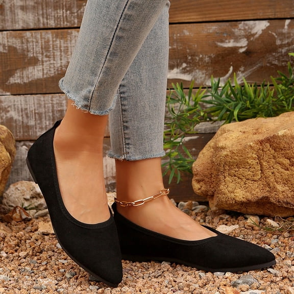 Women's Flats, Comfortable Pointed Toe Work Shoes, Slip on Casual Loafers for Commute, Leisure, Everyday Wear