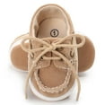 thumbnail image 4 of Gyratedream 0-18M Baby Girls Boys Leather Soft Sole Crib Shoes Lace-up Flat Boat Shoe, 4 of 8
