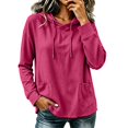 thumbnail image 6 of Pink Hoodies for Women Hoodies Pullover Casual Thin Sweatshirts with Pockets Loose Fit Long Sleeve Hoody Sweatshirt, 6 of 6