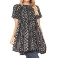 thumbnail image 4 of Sakkas Ife Wax African Ankara Colorful Cocktail Short Dress Off-shoulder w/pockets - 29-Multi - One Size Regular, 4 of 5