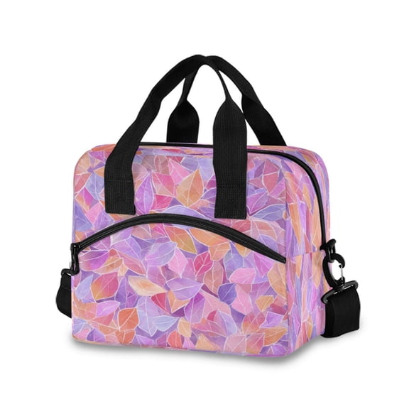 Insulated Crossbody Lunch Bag 10L Lunch Tote with Adjustable Shoulder Strap for Work Office Picnic Small Colors Shapes