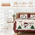 thumbnail image 6 of Christmas Snowman Bedding Duvet Cover Set King Size 4 Pieces and Snowflake Red and Black Buffalo Plaid Bedding Set with Zipper Closure, 1 Comforter Cover 92x106 Inches 1 Flat Sheet & 2 Pillow Cases, 6 of 7