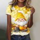 thumbnail image 2 of Blusas de Manga Corta para las Mujeres Cuello Redondo de Impresión de Verano, Top de Poliéster de Moda Casual para Toda la Temporada, 2 of 4