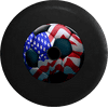 2018 2019 Wrangler JL Backup Camera American Flag Soccer Ball Futbol Spare Tire Cover for Jeep RV 32 Inch