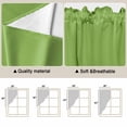 thumbnail image 3 of Green Kitchen Window Curtains, Swag Curtains Valance for Bedroom Living Room Bathroom, Solid Color Simple Abstract Fashion Light Color Rod Pocket Window Curtain Block Drapes 2 Panels 28"x36", 3 of 6