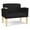 Castillo Black, variant on Belmont Lounge Reception Waiting Bariatric Chair / Natural Wood Legs / Blue