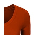 thumbnail image 5 of J. METHOD Girl's Junior Basic Casual 3/4 Elbow Half Length Sleeve Active V-Neck Uniform T-Shirt NEGT23 Rust S, 5 of 5