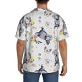thumbnail image 3 of Pofeuu Rabbit And Butterfly Print Mens Casual Short Sleeve Shirts Beach Summer Spread Collar Pocket Tops Men's Casual Short-sleeved Shirt-X-Large, 3 of 5