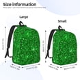 thumbnail image 4 of Balery Green Glitter Vintage Canvas Backpack for Men and Women - Large Capacity, Durable Travel Laptop Bag for School, Work, Hiking, and Outdoor Activities, 4 of 7