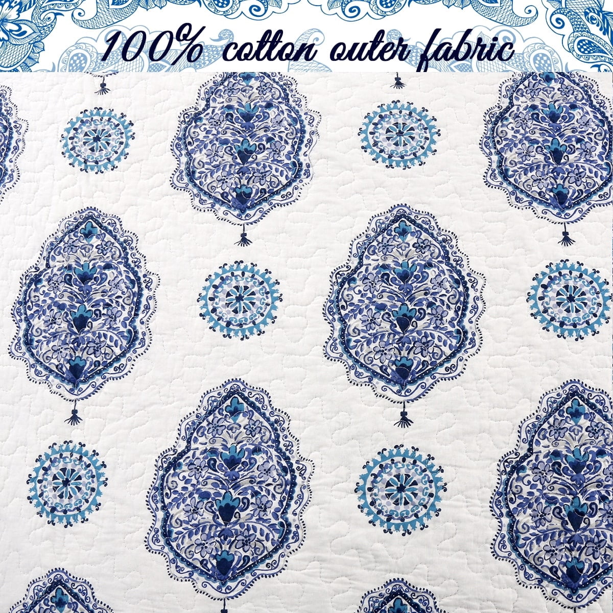 Cozy Line Home Fashions Hittle 3 Piece Cotton Reversible Quilt Bedding Set - Queen