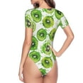 thumbnail image 4 of Naloa Green Kiwi Women's Short-Sleeved Onesie, One-Piece Swimsuit for Parties, dates, clubs - Large, 4 of 9