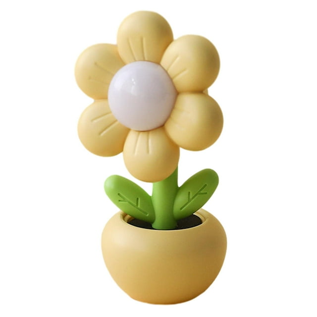 Potted Plant Small Table Lamp Novelty Desktop Ornaments Table Lamps Bedside Lamp Yellow