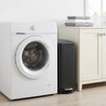 thumbnail image 2 of Innovaze 11.9 Gal./ 45 Liter  Slim Stainless-Steel-Made Step-on kitchen Trash Can (Matt Black), 2 of 8