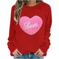 thumbnail image 4 of Ounisa Long Sleeve Shirts for Women Crewneck Valentine's Day T Shirts Love Heart Printed Tee Tops Fashionable Casual Clothes, 4 of 5
