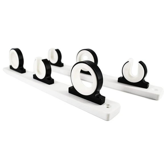 MARINE CITY 3-Rod Reel Fishing Rod Storage Hanger Rack with White Poly Board  Aluminum Black Powder Coating, Ideal for Marines, Boats, Vans, and Cars Pack of 1