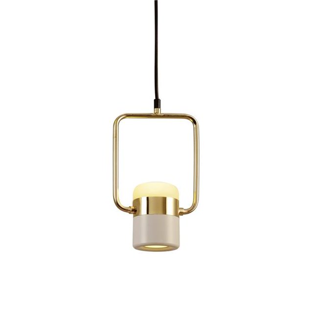 Pasargad Home PLH4298B-A Pendentif Moderne une Lumière avec Ampoule LED&44; Blanc & Or