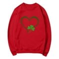 thumbnail image 3 of BLTIBY Womens St. Patrick's Day Sweatshirts Shamrock Clover Print Shirts Casual Irish Gift Long Sleeve Loose Fit Pullover Tops Red S, 3 of 7