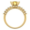 thumbnail image 4 of Clara Pucci 14K Yellow Gold 1.66 Natural Citrine Engraveable Engagement Ring + Wedding Band Set, 4 of 7