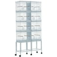 thumbnail image 1 of Stackable 4-Unit 67'' Carbon Steel Aviary Bird Cage - Removable Trays, Divider, Rolling Lockable Casters, Spacious Flight Cage - For Parrots, Finches, Budgies, Cockatiels - Easy Clean & Secure, White, 1 of 8
