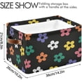 thumbnail image 4 of Coolnut Cartoon Colored Flower Large Square Storage Basket Bin with Handles 2PCS, Foldable Multi Functional Closet Storage Box Shelf Basket for Storing Toys, Books and Clothes Decor Gifts, 4 of 7