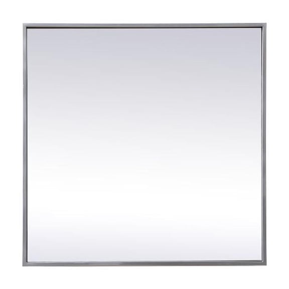 Elegant Decor Metal Frame Square Mirror 24 inch in Silver