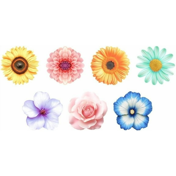 7 Styles Watercolor Flowers Vinyl Decal Stickers Decorative Floral Vinyl Decal Self Adhesive Waterproof Car Stickers