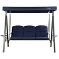 thumbnail image 5 of Kozyard Herbert 3 Seat Outdoor Deluxe Patio Swing with Comfortable Cushion (Navy Blue), 5 of 7