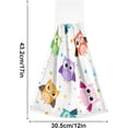 thumbnail image 3 of Coolnut 2 Pieces Cute Owl Kitchen Towels with Hanging Loop, Soft Microfiber Absorbent Hanging Hand Towel for Kitchen Bathroom Mudroom Laundry Room, 12x17 in Wash cloth, 3 of 7