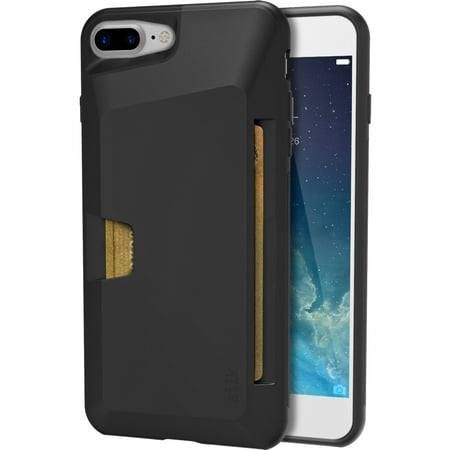 Smartish iPhone 7 Plus / 8 Plus Wallet Case - Wallet Slayer Vol.1 [Slim + Protective + Grip] Credit Card Holder for Apple iPhone 8 Plus / 7 Plus (Silk) -Black Tie