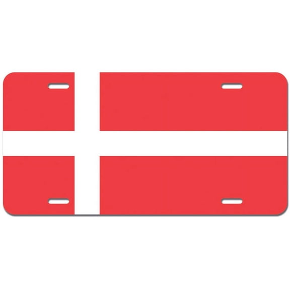 Denmark Flag Novelty Metal Vanity License Tag Plate