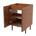 thumbnail image 3 of JONATHAN Y Aubert 24 in. W x 18 in. D x 33 in. H, Thick Linear Slat 2-Shelf, Bath Vanity Cabinet ONLY, Walnut, VAN1001B, 3 of 7
