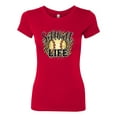 thumbnail image 3 of Softball Life Animal Print Girl Sports Womens Slim Fit Junior Tee, Red, Medium, 3 of 5