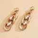 thumbnail image 4 of Pendientes de eslabones YUANXCMXG colgantes de cadena de eslabones cubanos Oro A, 4 of 5