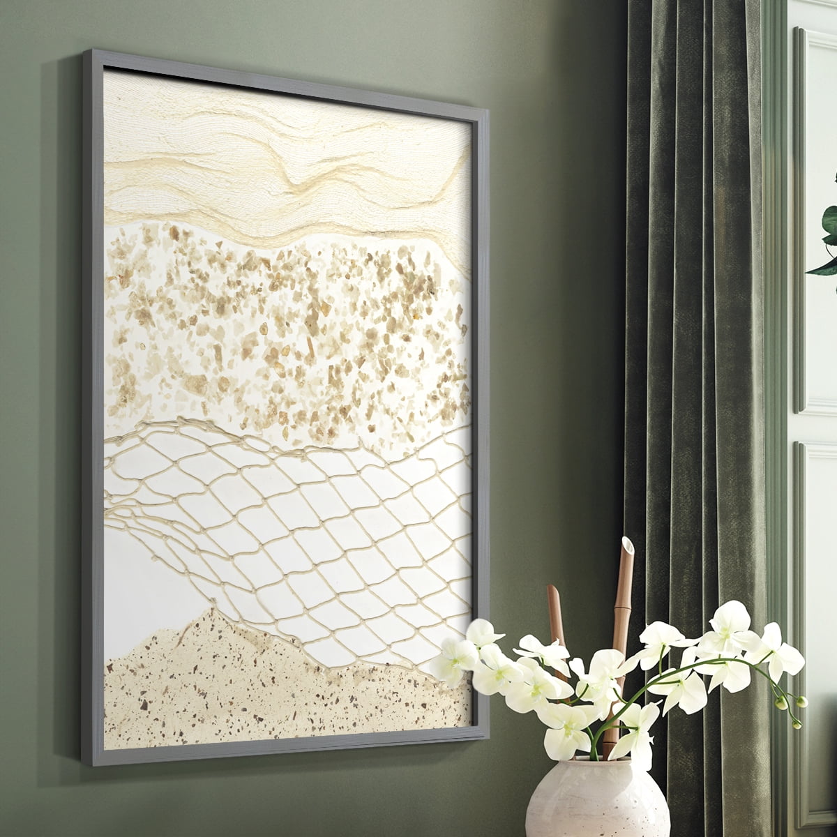 Coast Away I Framed Print in Gray Solid Wood Framed Print No Nail Hanging
