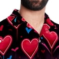 thumbnail image 5 of Valentine's Day Love ECG Men's Short Sleeve Poplin Beach Shirts, Casual Printed Button Down Summer Hawaiian Shirt - Unisex, 5 of 6