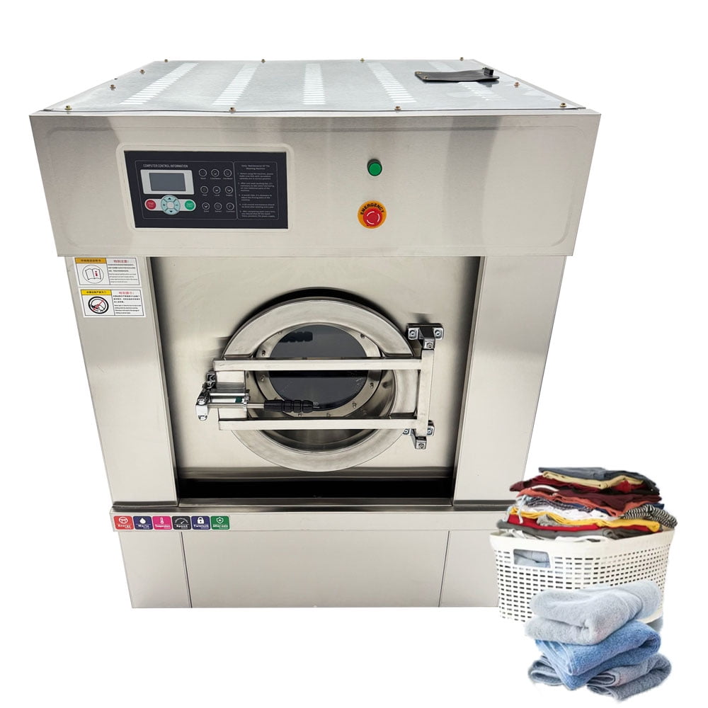 Industrial Automatic Laundry Washing Machine Commercial Washer WASH+SPIN 33LBS Capacity 220V 1PH