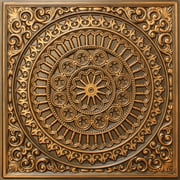 Dundee Deco's Victorian Antique Gold Transitional Glue Up/Drop In Ceiling Panels, 2 ft. X 2 ft. (4 sq ft.) each, Pack of 50