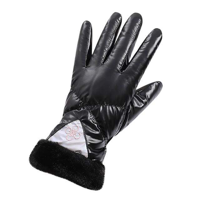 Guantes cálidos de muñeca a prueba de viento para mujer nacarados, mitones de invierno, guantes de esquí más terciopelo grueso para pantalla táctil Fridja nalpqowj3146