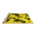 thumbnail image 2 of Ahgly Company Machine Washable Indoor Round Abstract Yellow Modern Area Rugs, 6' Round, 2 of 4