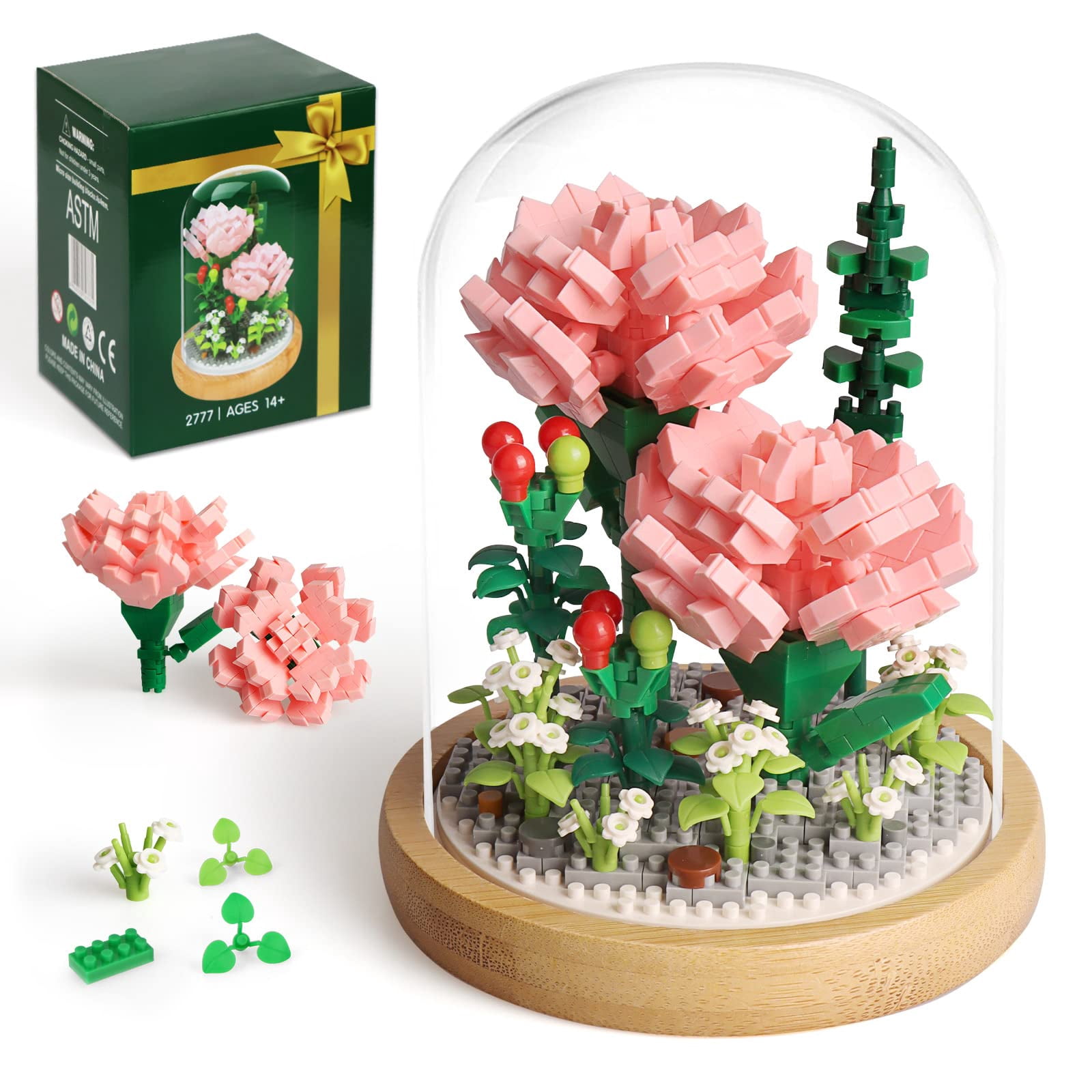 Juego Construcción Rosa Kit Construcción Rosa Bonsái Con Vitrina - 675 Microbloques, Regalo Adultos Y Adolescentes, Decoración Coleccionable Bonsái Rosa Vitrina Juego Construcción Rosa Kit Construcción Rosa Bonsái Con Vitrina - 675 Microbloques, Regalo Adultos Y Adolescentes, Decoración Coleccionable Bonsái Rosa Vitrina