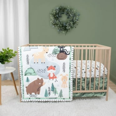 The Peanutshell Woodland Camo Crib Bedding Set for Baby Boys, 3 Piece Nursery Bed Set, Crib Comforter, Fitted Sheet, Crib Skirt